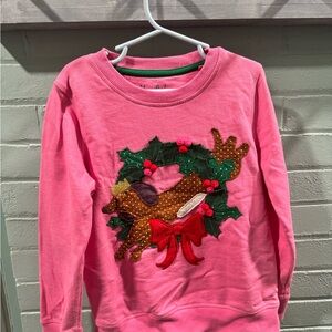 Mini Boden Pink Dutchund Wreath Sweatshirt